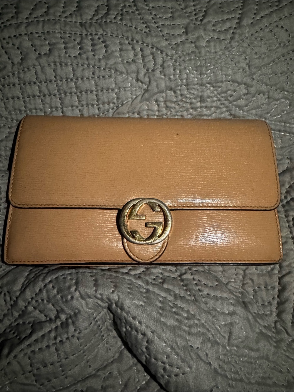 Gucci Tan - Pink Apricot - Leather Double G Continental Wallet